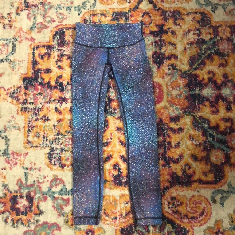 size 2 galaxy print leggings lululemon